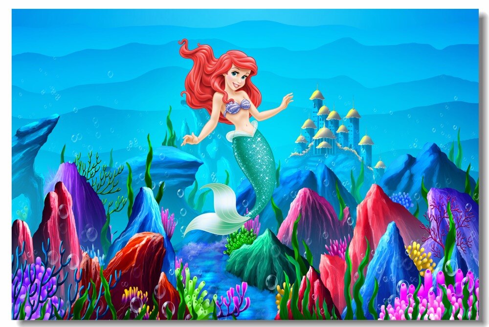 Custom Printing Canvas Wall Decoration Princess Ariel - Imagenes De Fondo De De Pantalla De La Sirenita - HD Wallpaper 