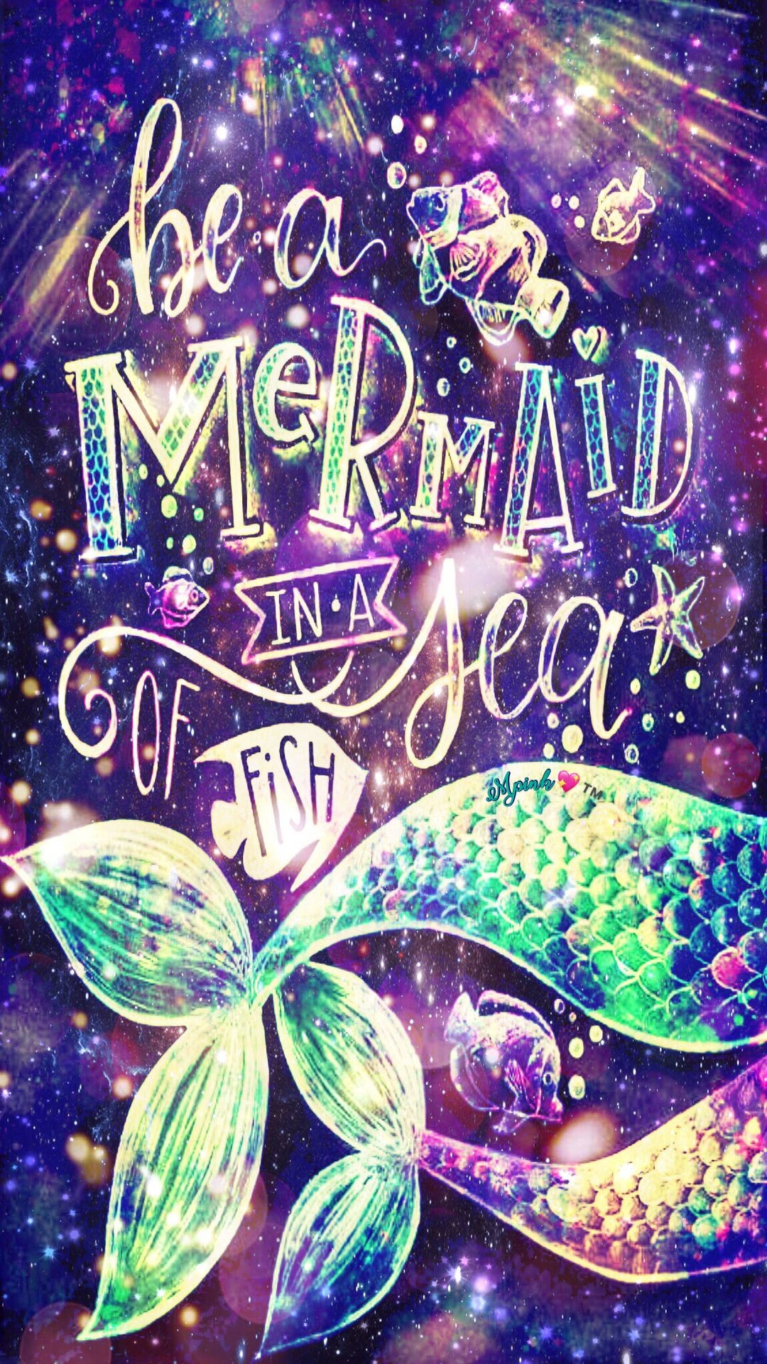 1080x1920, Be A Mermaid Galaxy Wallpaper - Girly Mermaid - HD Wallpaper 