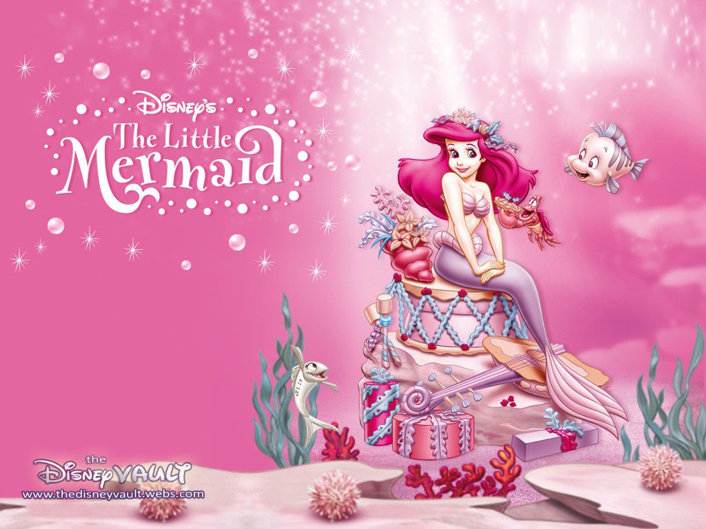 Little Mermaid Wallpaper Pink - HD Wallpaper 