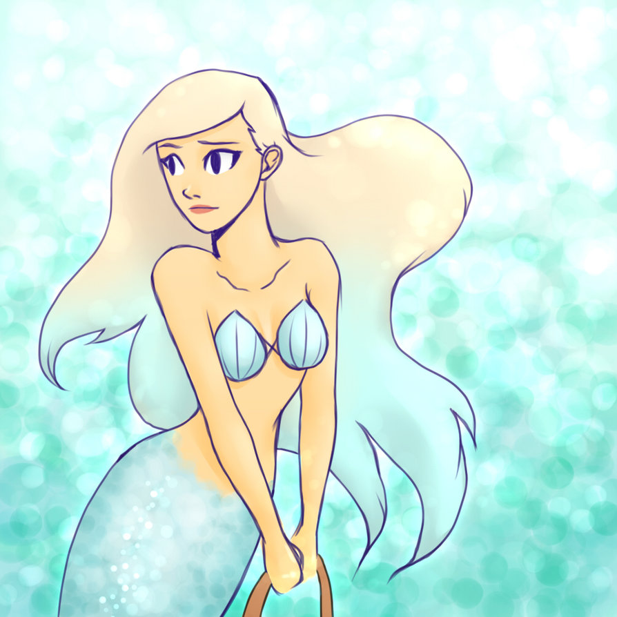 Cute Mermaid Not Drawn Por Me - Cartoon - HD Wallpaper 