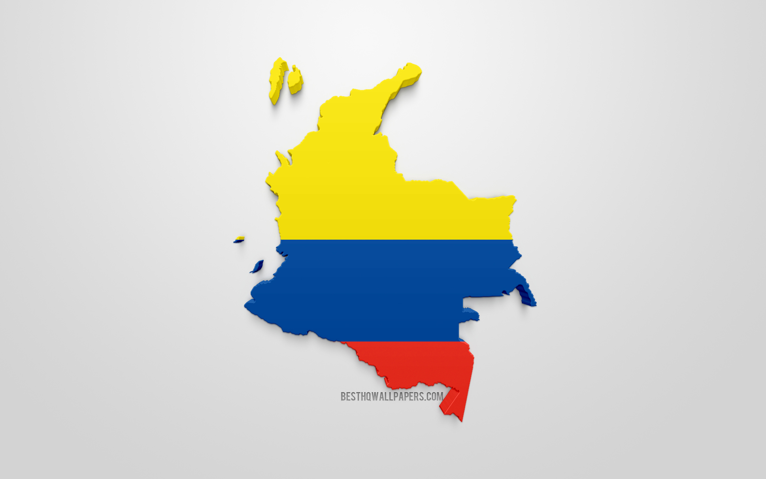 3d Flag Of Colombia, Map Silhouette Of Colombia, 3d - Mapa Y Bandera De Colombia - HD Wallpaper 
