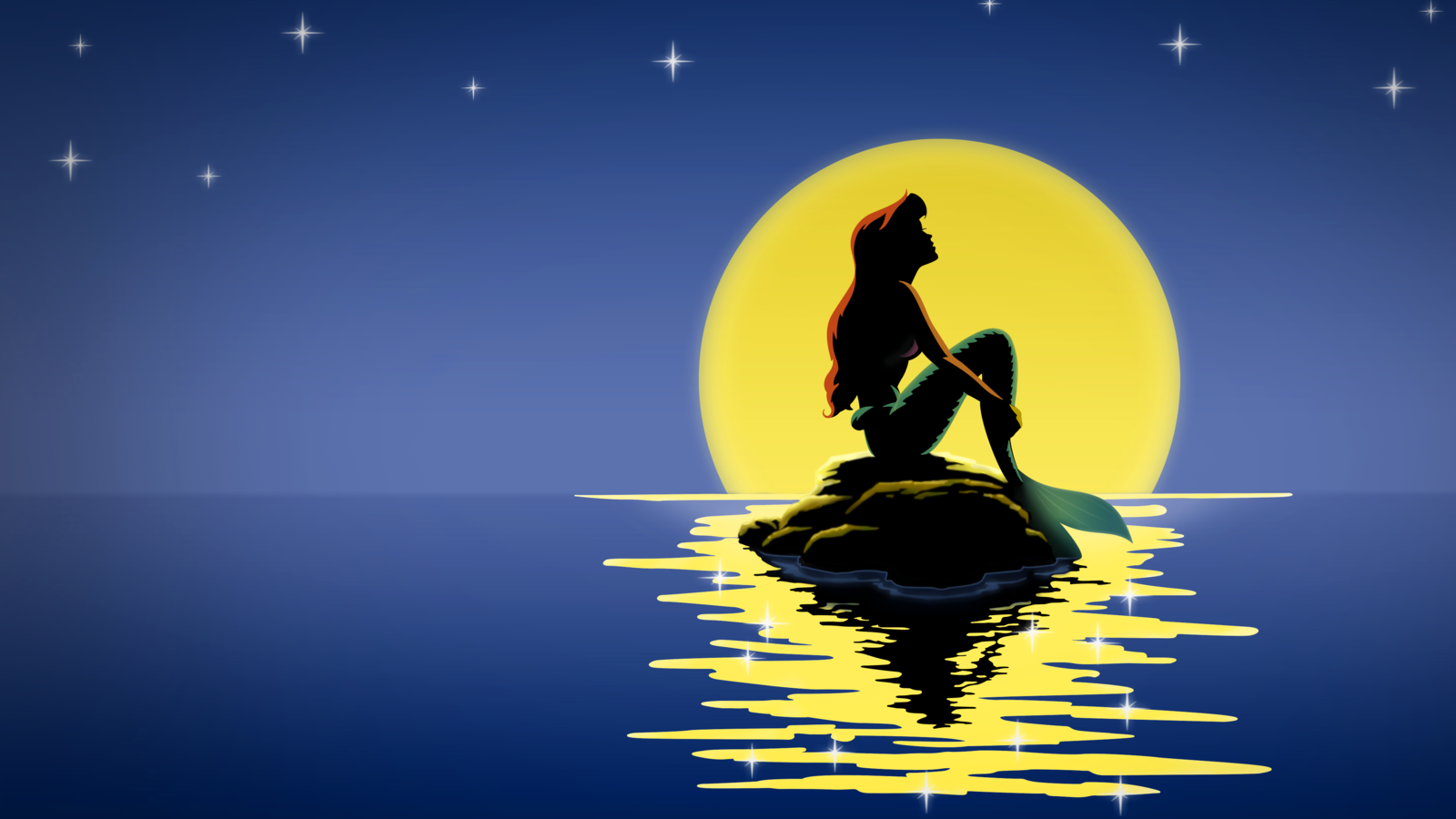 Little Mermaid Wallpapers For Desktop - Ariel Little Mermaid Moon