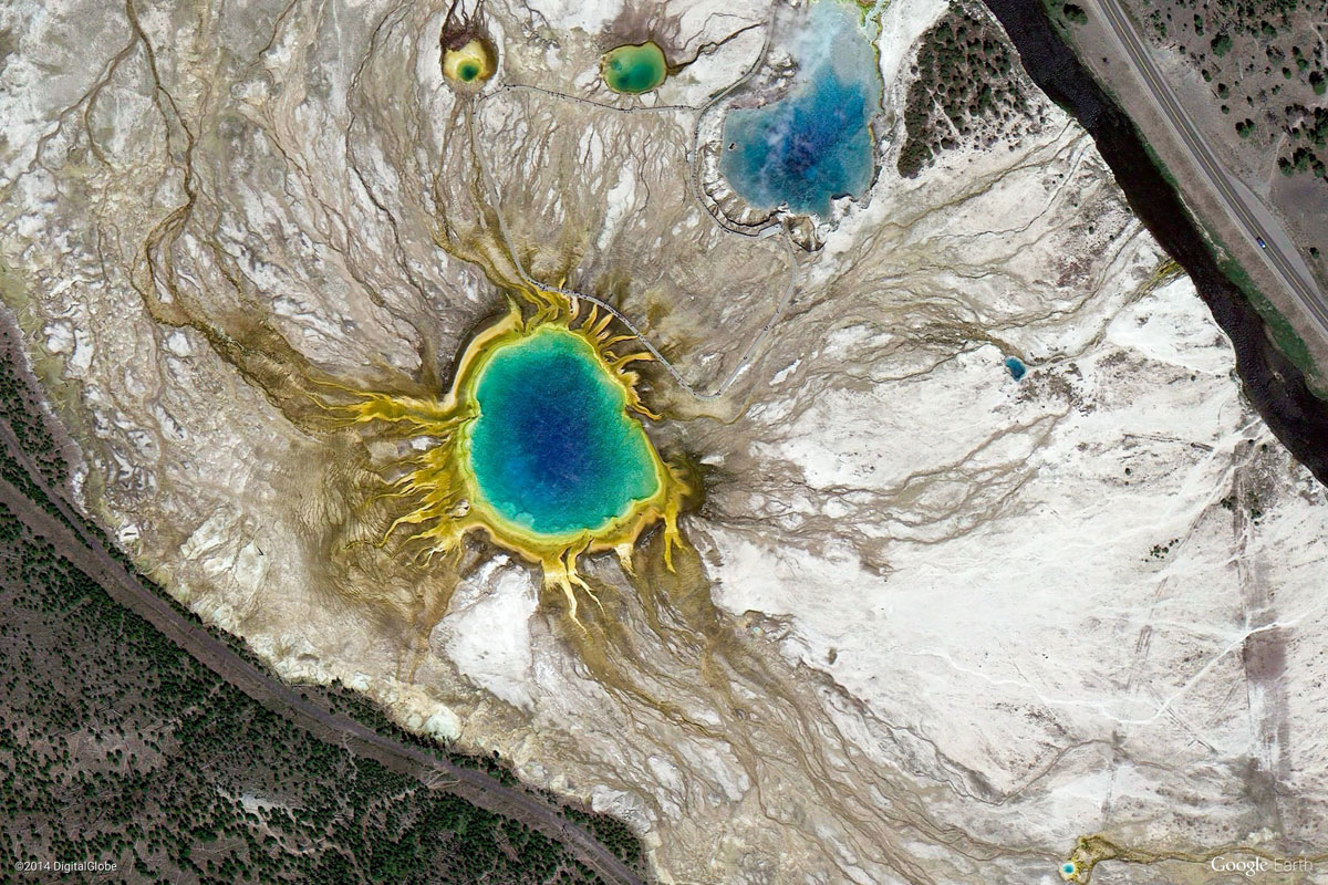 Yellowstone National Park United States Earth View - Google Earth Wallpapers Mac - HD Wallpaper 