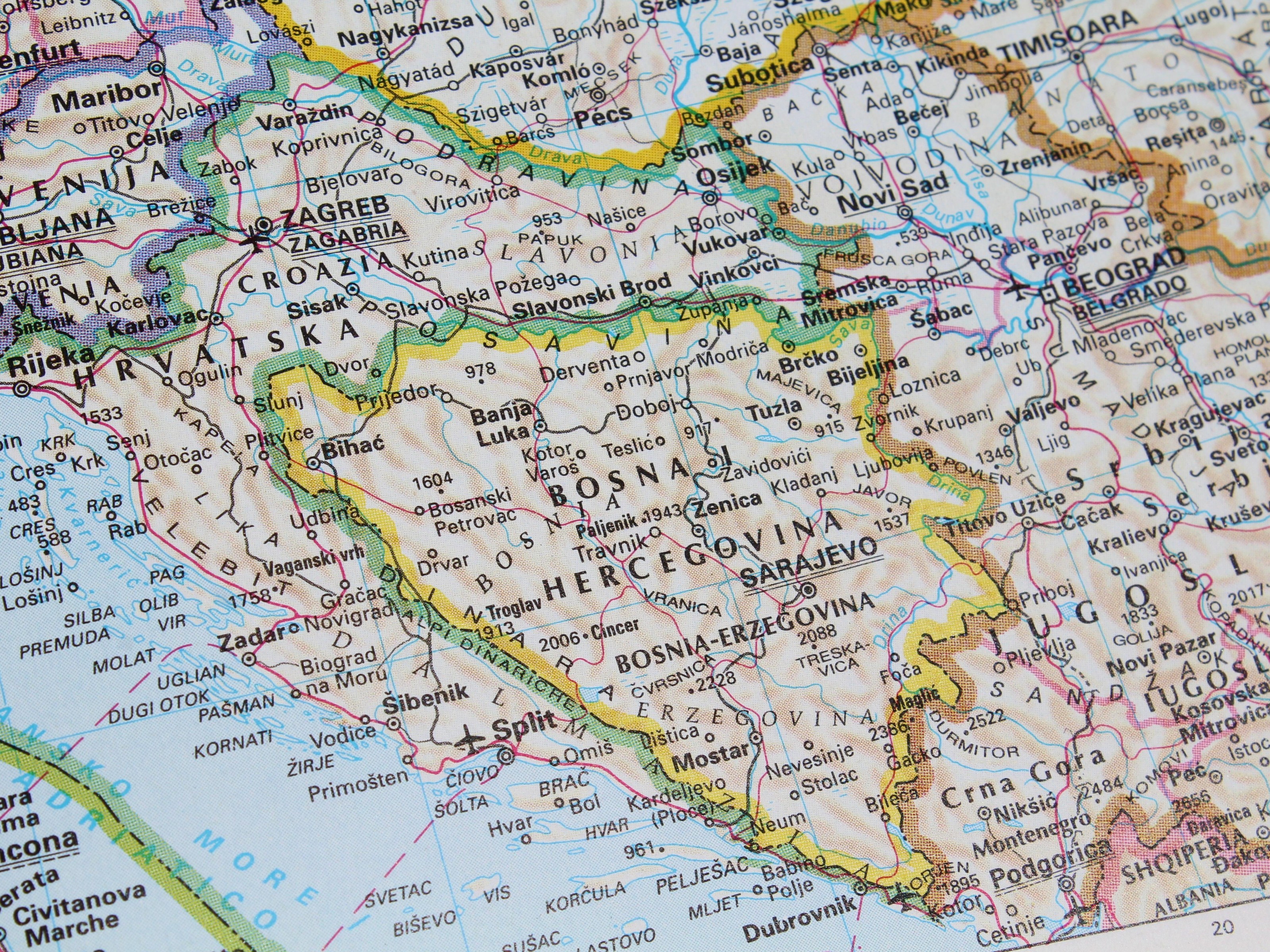 Bosnia Map 1080p - HD Wallpaper 