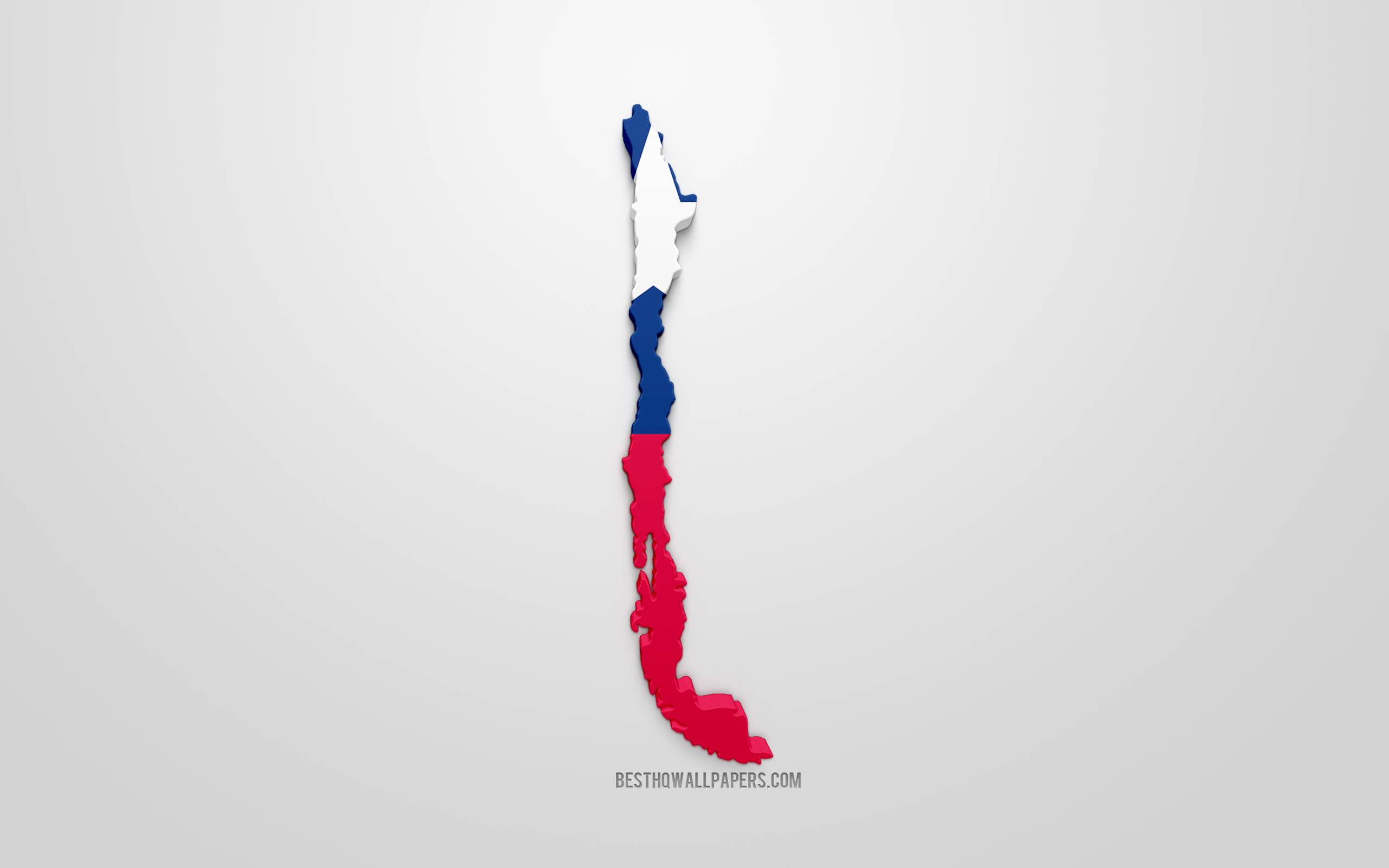 3d Flag Of Chile, Silhouette Map Of Chile, 3d Art, - Mapa De Chile Con Bandera - HD Wallpaper 