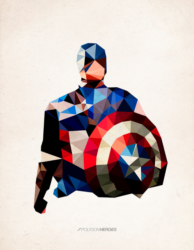 Captain America Polygon - HD Wallpaper 