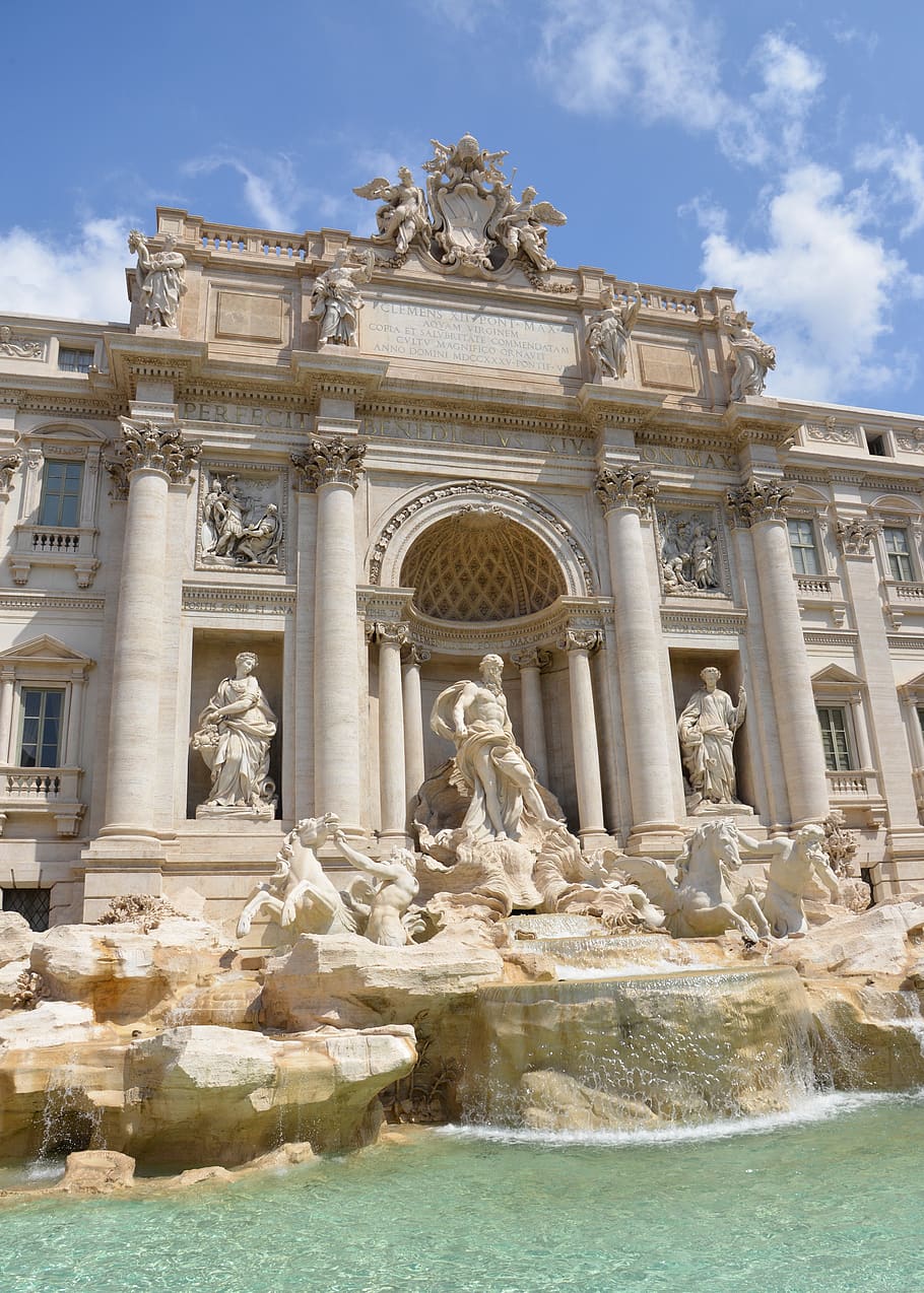 Rome, Trevi Fountain, Architecture, Places Of Interest, - Trevi Fountain - HD Wallpaper 