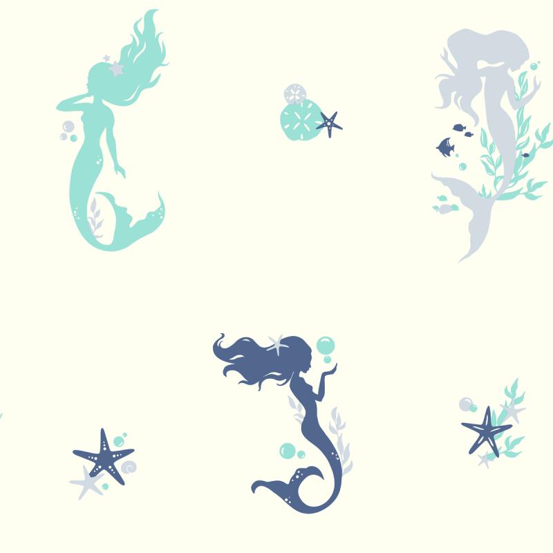 Mermaids Lk8312 York Wallpaper Lk8312 - Mermaid Pink Teal And Gold - HD Wallpaper 