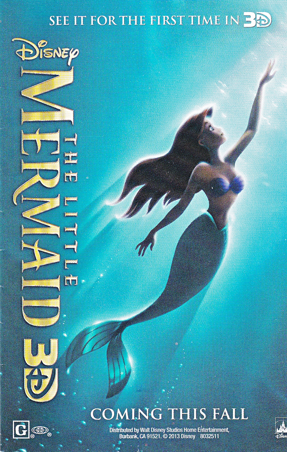 Walt Disney Images - Little Mermaid 3d 2013 - HD Wallpaper 