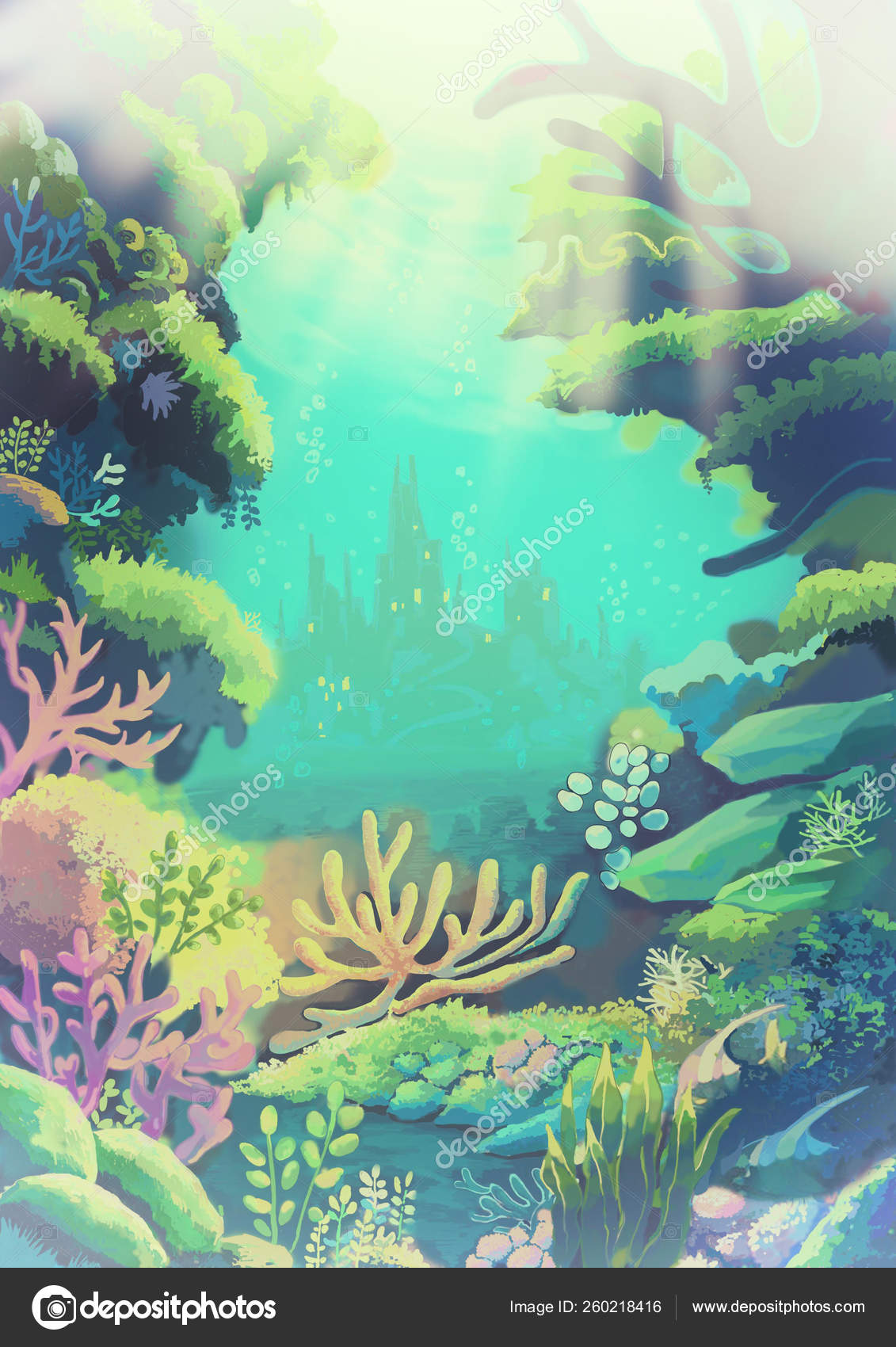 Sea Background Drawings Realistic - HD Wallpaper 