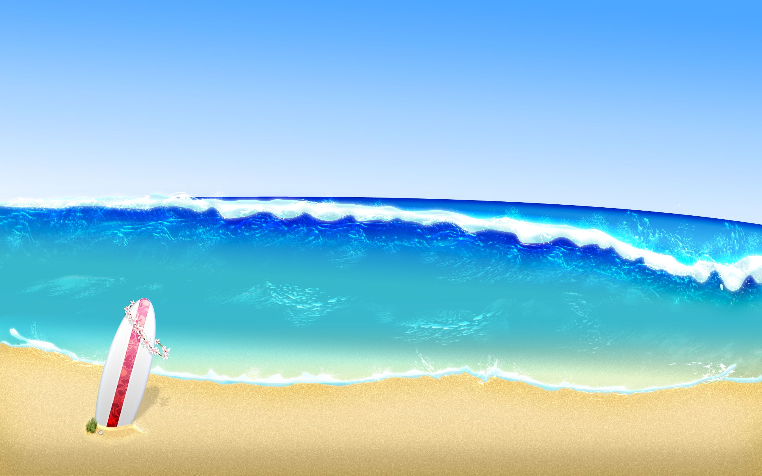 Beach Surfing Background - HD Wallpaper 