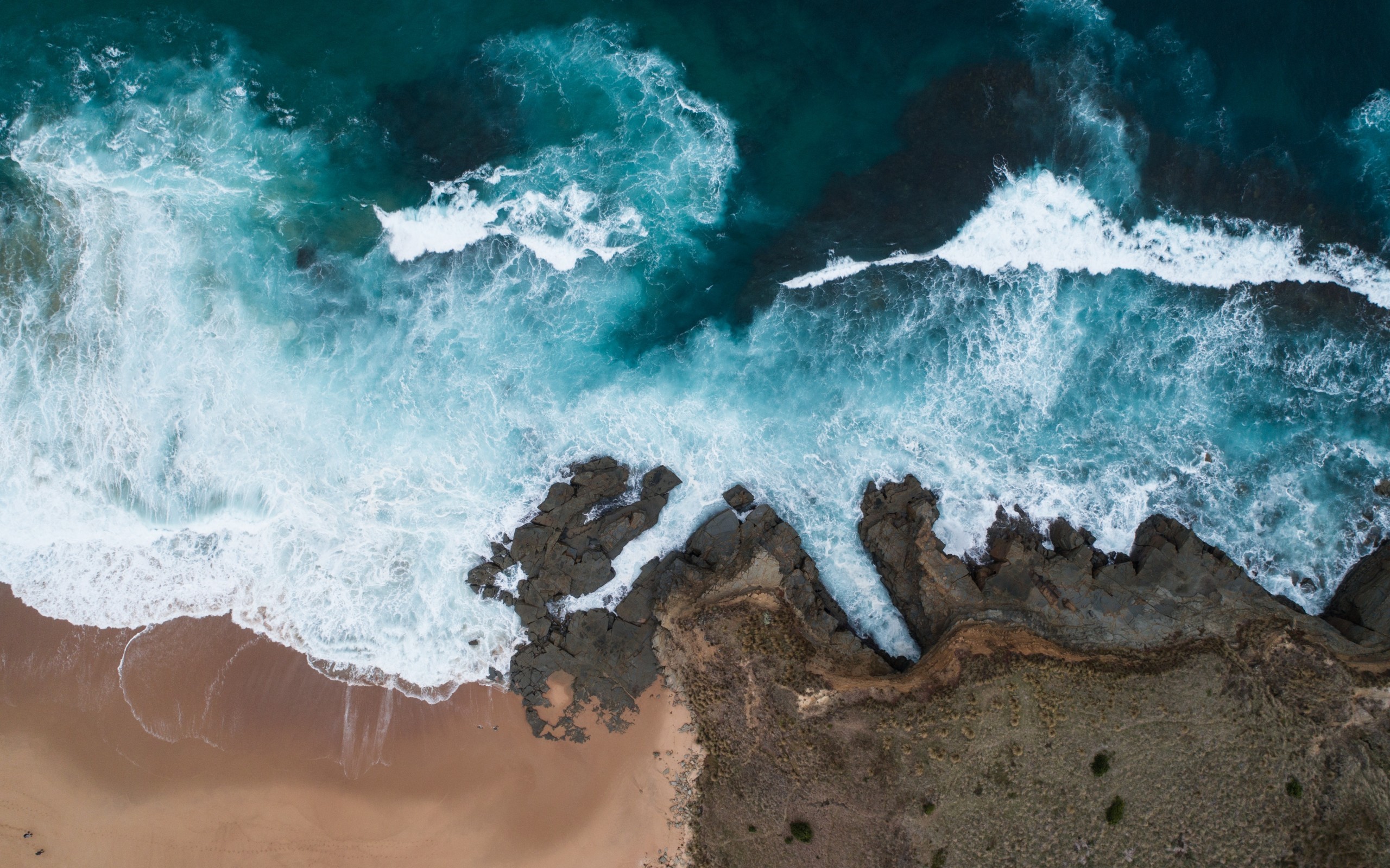 Beach, Ocean, Waves, Coast, Rocks - Sea - HD Wallpaper 