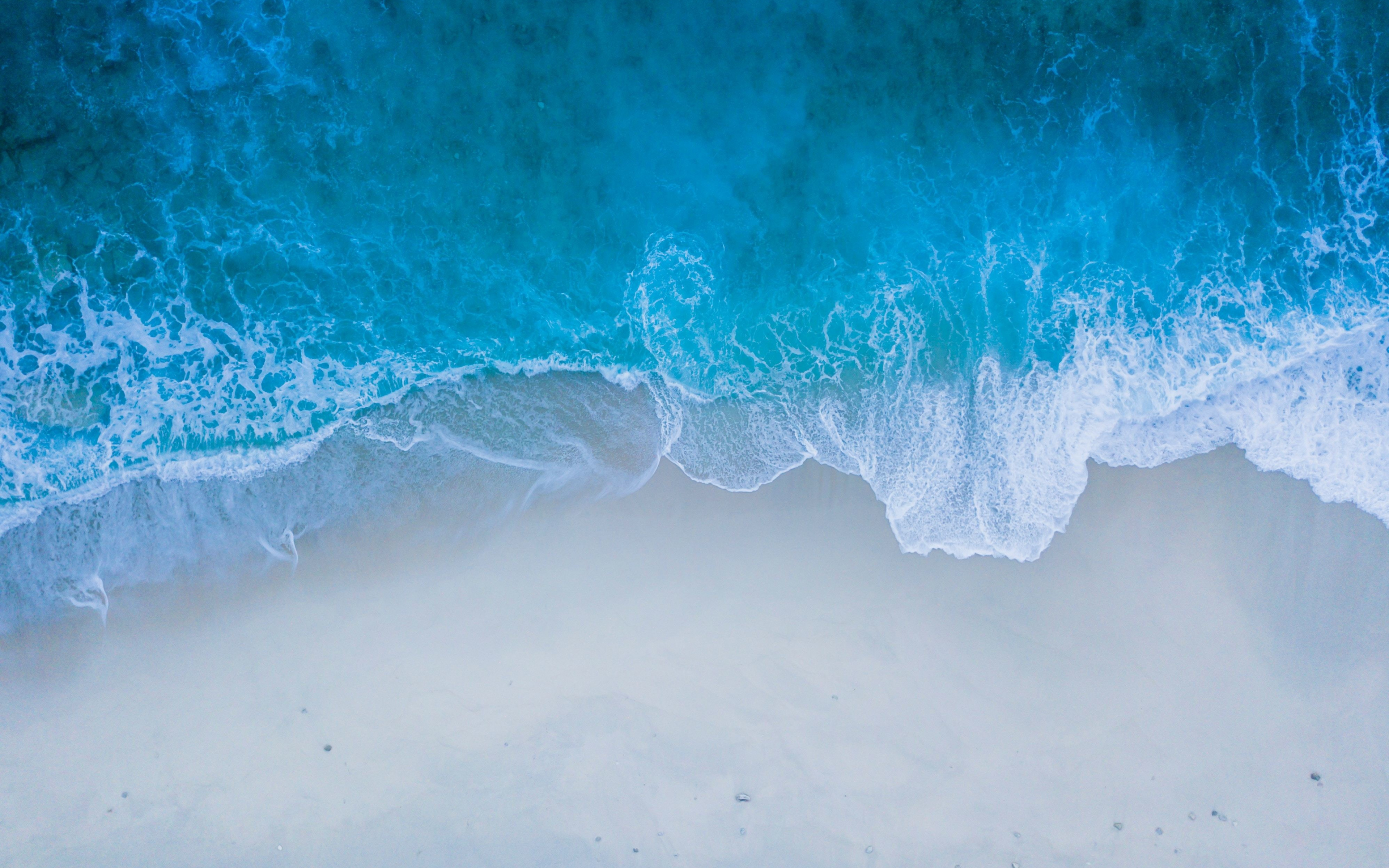Beach, Sea Shore, Blue Water, Sea Waves, Aerial View, - Customize Elementary Os - HD Wallpaper 