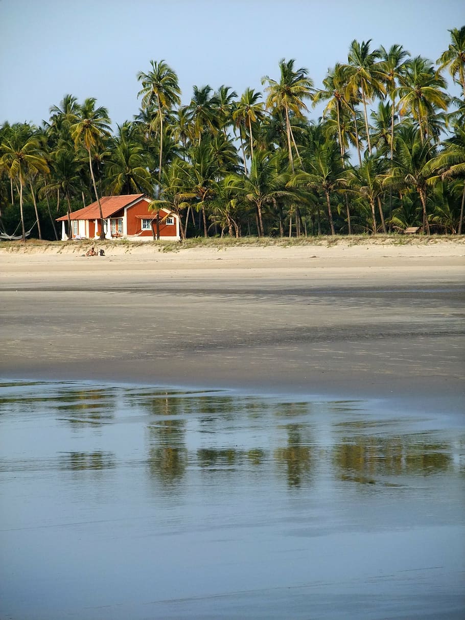 Goa, Beach, House, Sea, Blue, Sky, Sand, Tree, Water, - Goan Beach Houses - HD Wallpaper 