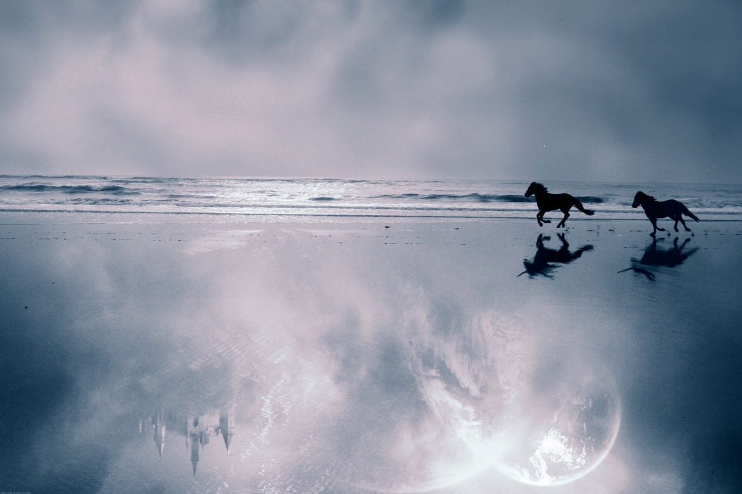 Animated Horses At Sea Beach - Running Horses - HD Wallpaper 