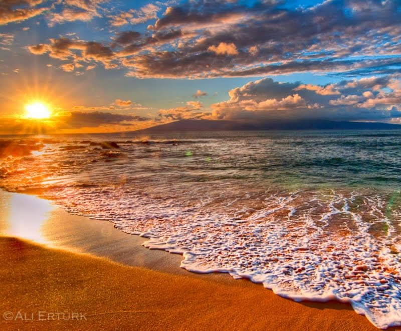 Sunset At Hawaii Beach Wallpaper - Beach Sunset High Resolution - HD Wallpaper 