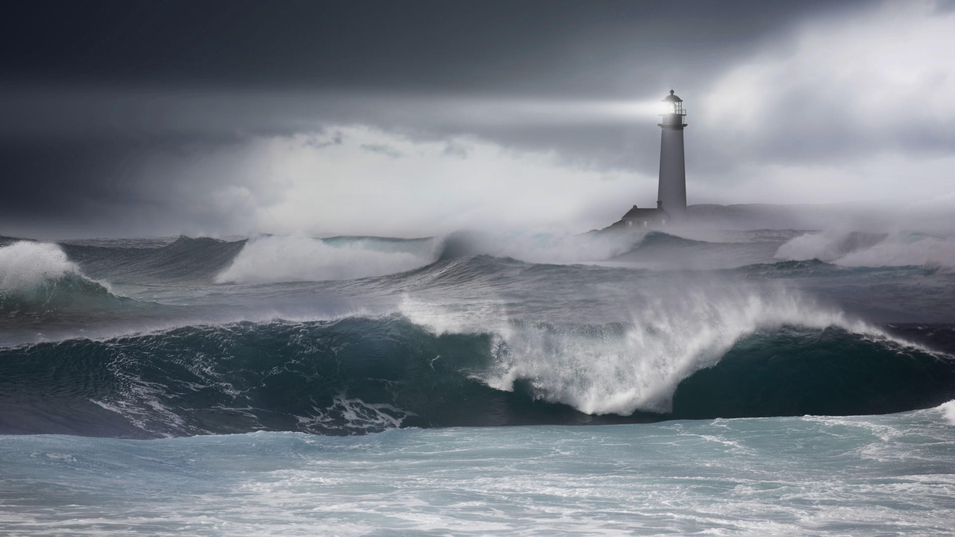 Data-src - Stormy Lighthouse - HD Wallpaper 