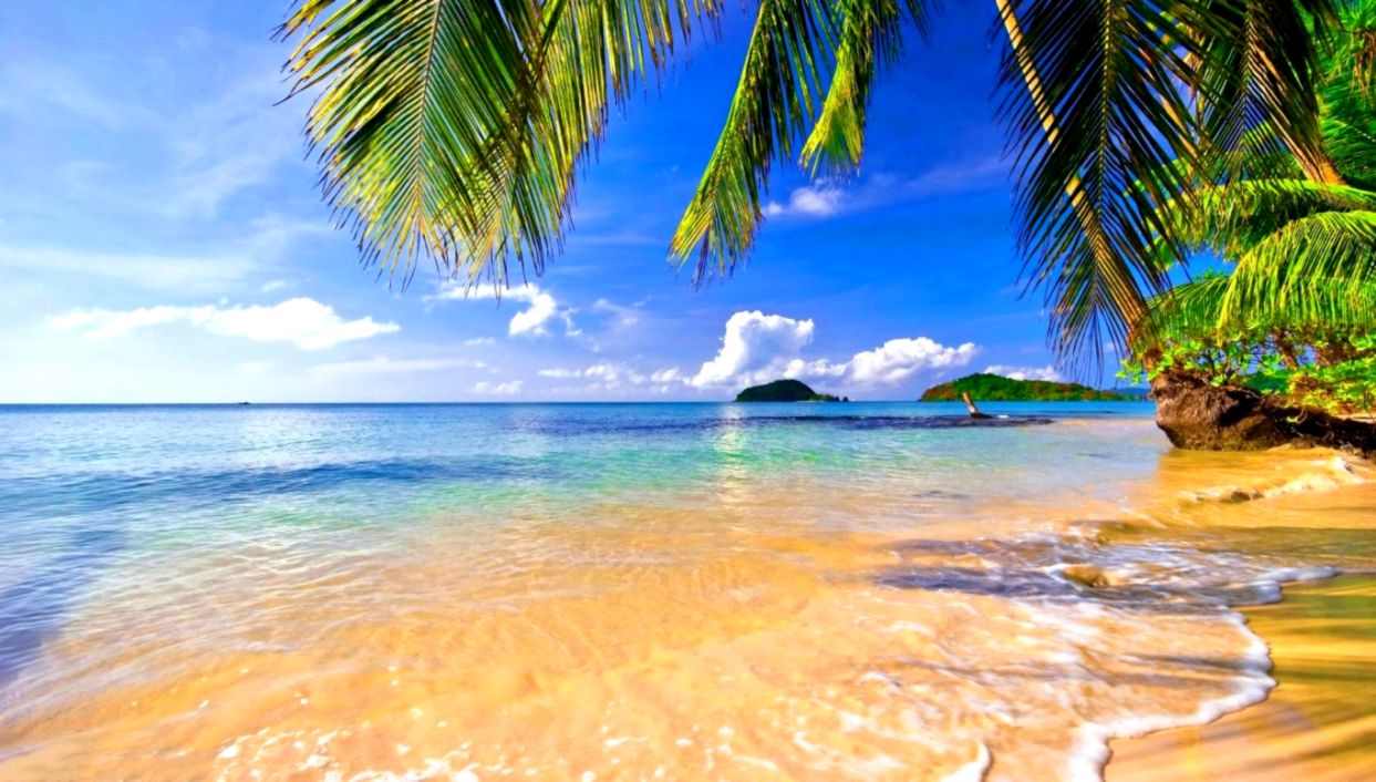 Tropical Beach Wallpaper Hd - HD Wallpaper 