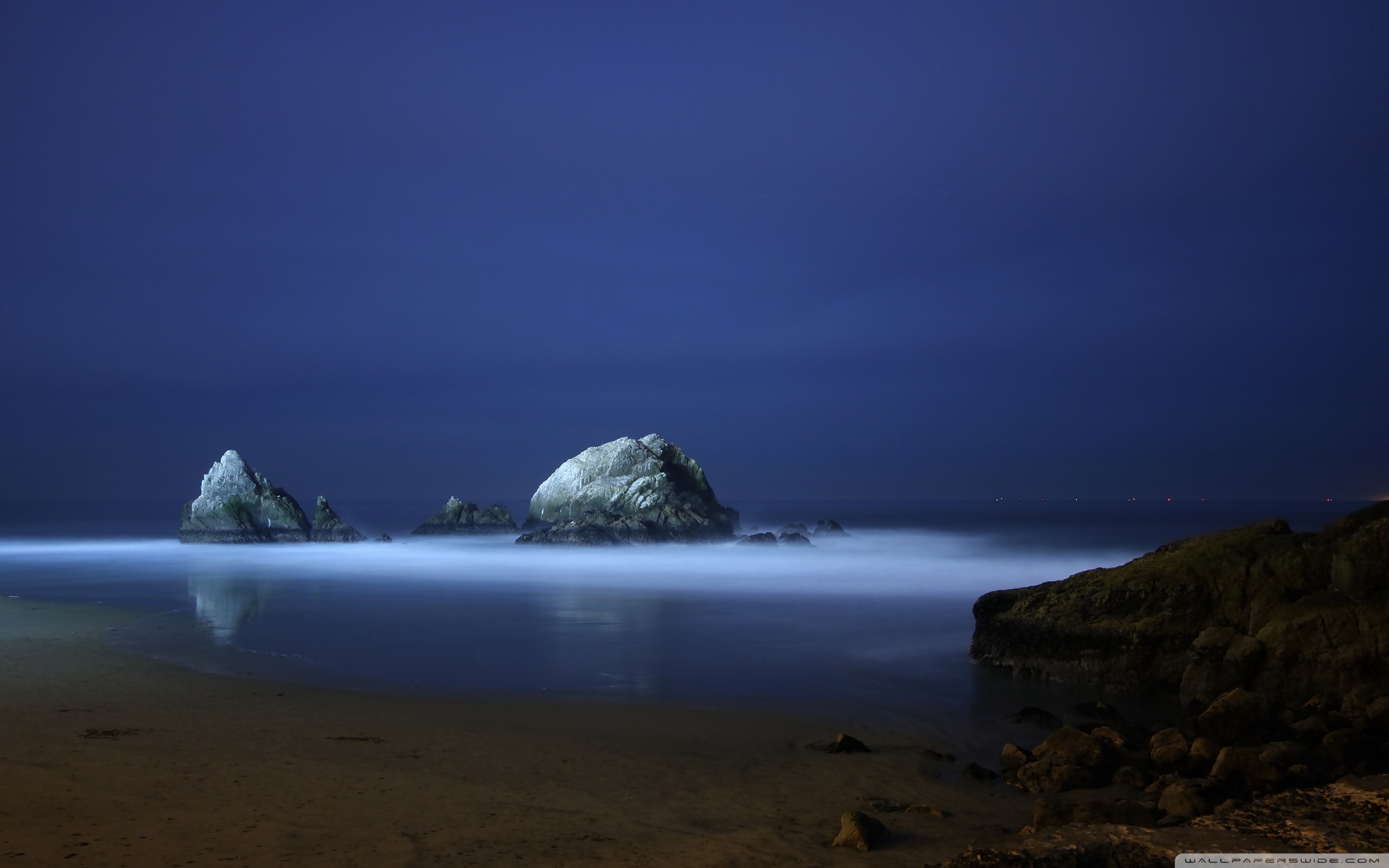 Night Beach - HD Wallpaper 