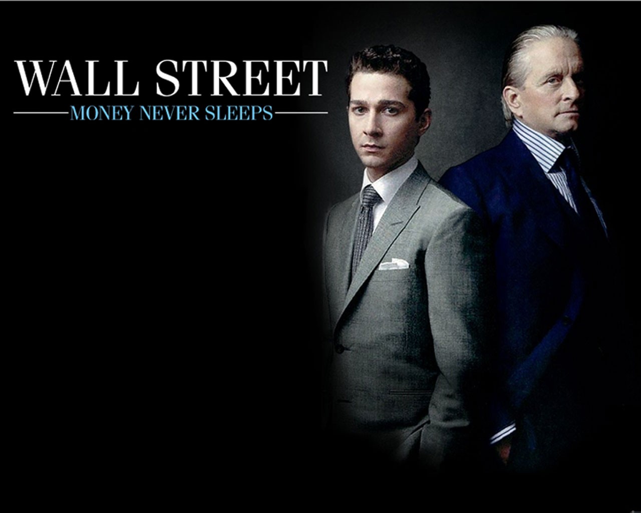 Wall Street Money Never Sleeps Wallpaper 1 - Michael Douglas And Shia Labeouf - HD Wallpaper 
