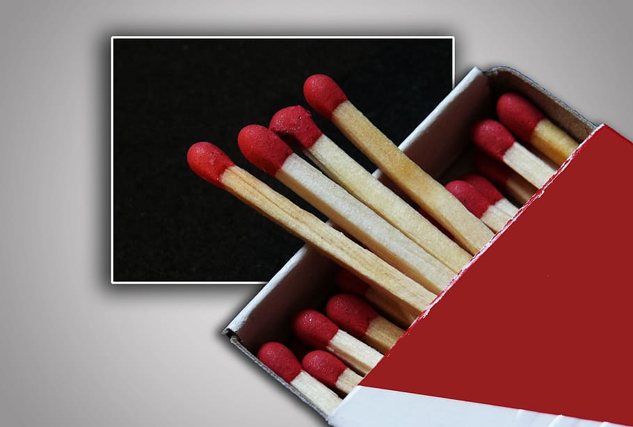 Matches, Fire, Kindle, Burn, Flame, Box, Sticks, Matchbox, - درست كردن گلدان با چوب - HD Wallpaper 