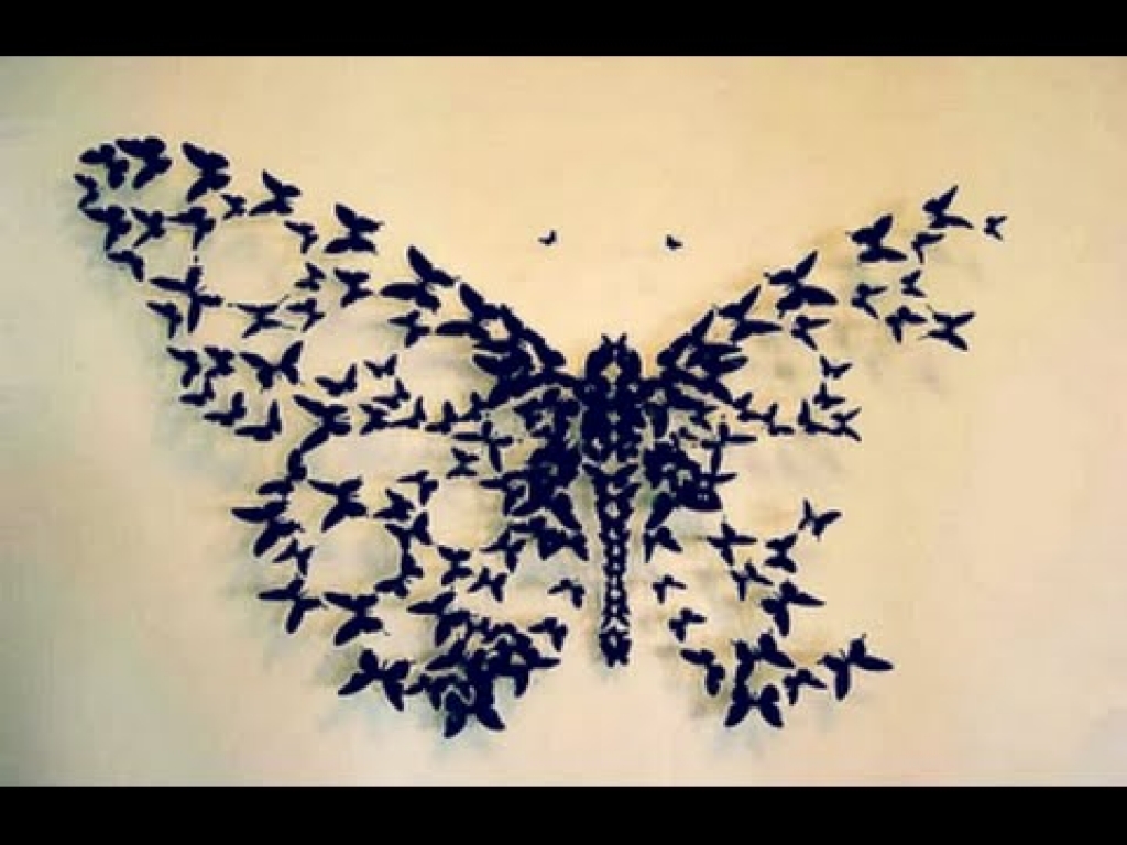 Amazon Butterfly Wall Decor Blue Butterfly Wall Art
 - Butterfly Made Out Of Butterflies - HD Wallpaper 
