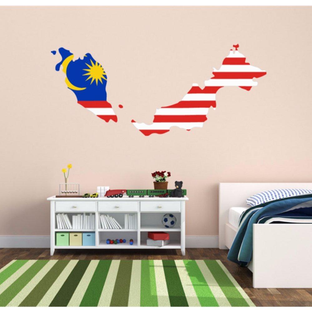 Malaysia Map Flag Stickers - HD Wallpaper 