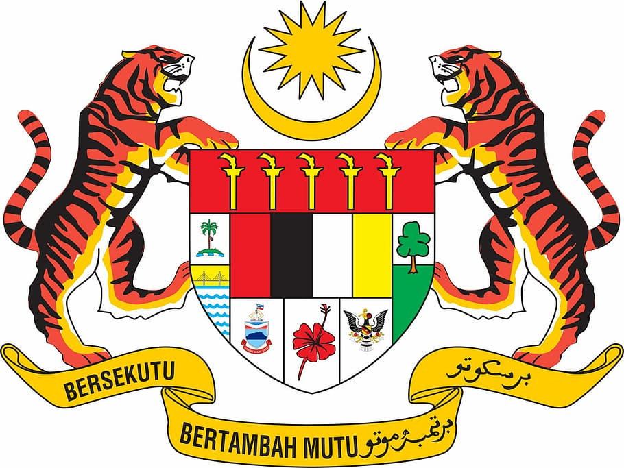 Coat Of Arms Of Malaysia, Emblem, Public Domain, Symbol, - Malaysia Coat Of Arms Vector - HD Wallpaper 