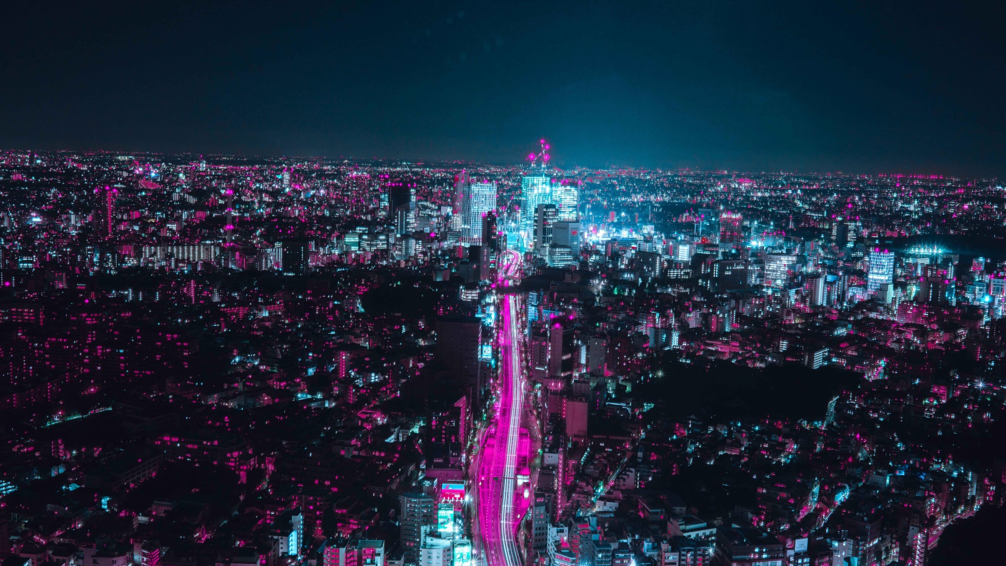 Cyberpunk City Skyline 4k - HD Wallpaper 