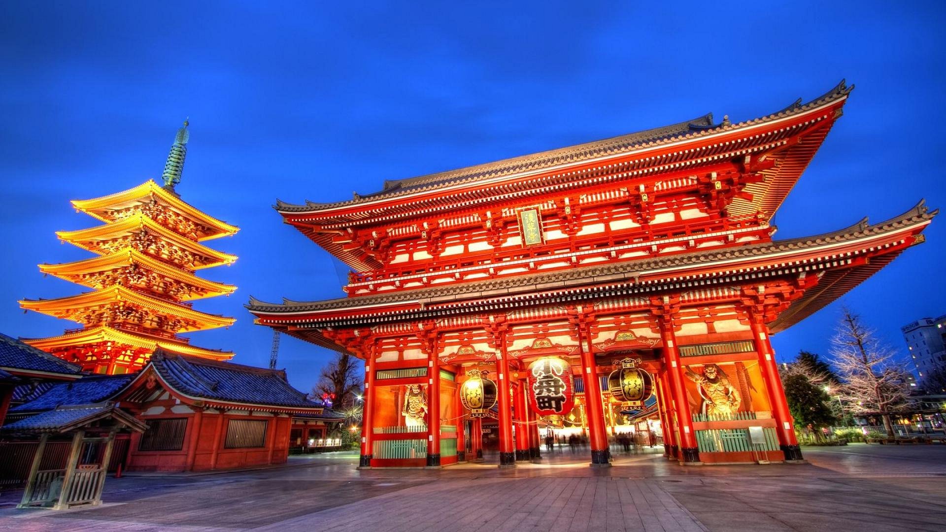 Temple In Tokyo Japan 1920 X 1080 Cities Metropolis - Hōzōmon - HD Wallpaper 