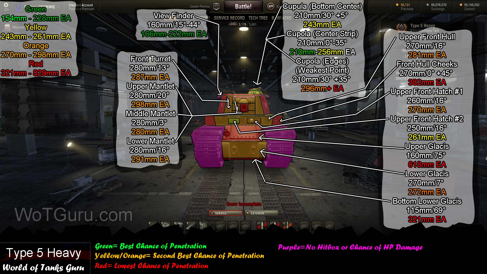 World Of Tanks Type 5 Heavy Weak Spots - Blindage O Ho Wot - HD Wallpaper 