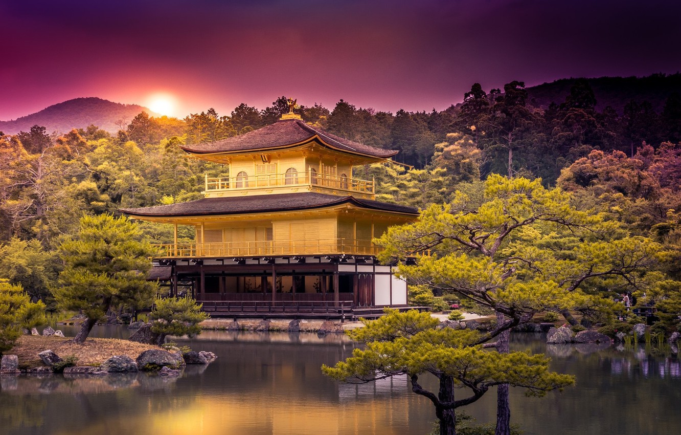 Photo Wallpaper Nature, Beauty, Japan, Temple, Kyoto - Kinkaku-ji - HD Wallpaper 