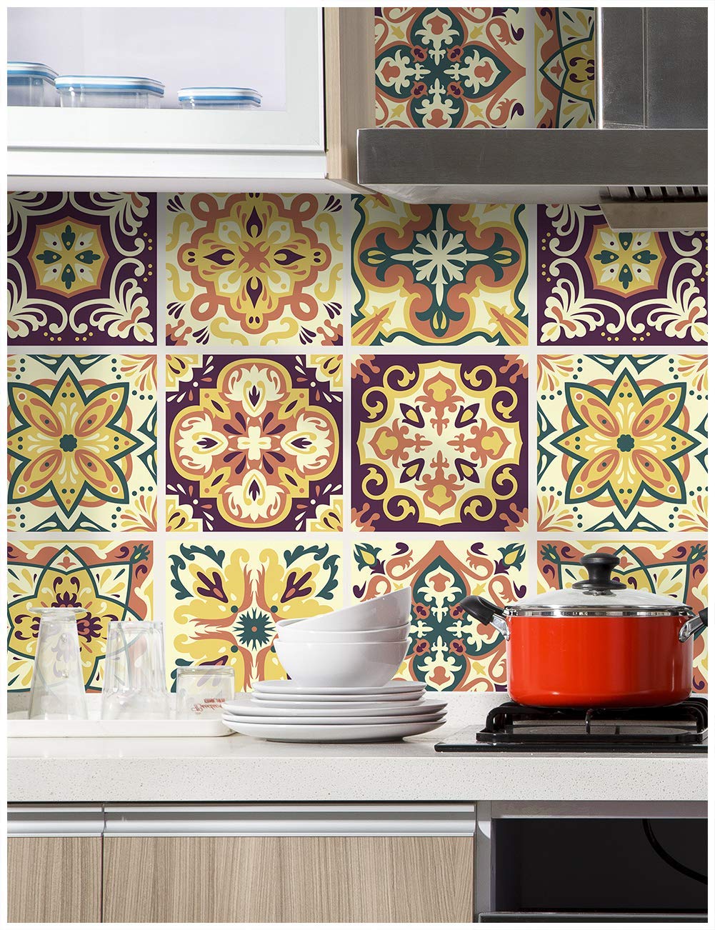 moroccan tile backsplash peel and stick