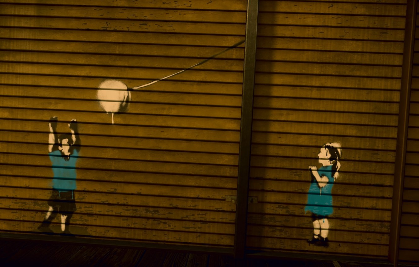 Photo Wallpaper Graffiti, Children, Infamous Second - La Défense - HD Wallpaper 