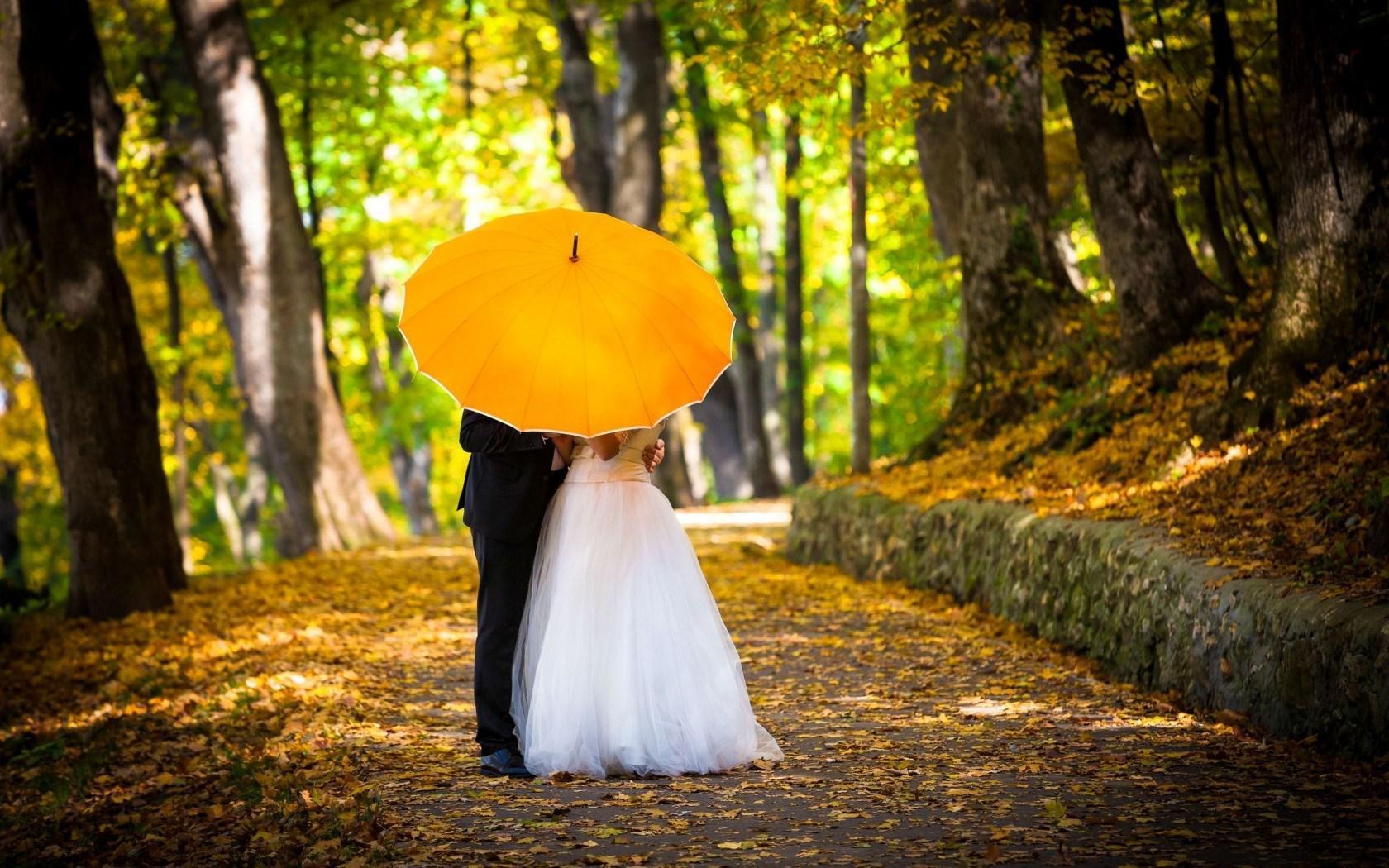Married Couple Kissing In Umbrella - Hd Images Marriage Couple - HD Wallpaper 