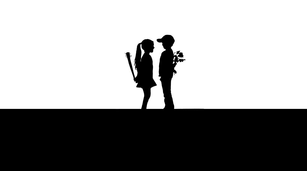 Couple Silhouette Love Clipart - Graffiti - HD Wallpaper 