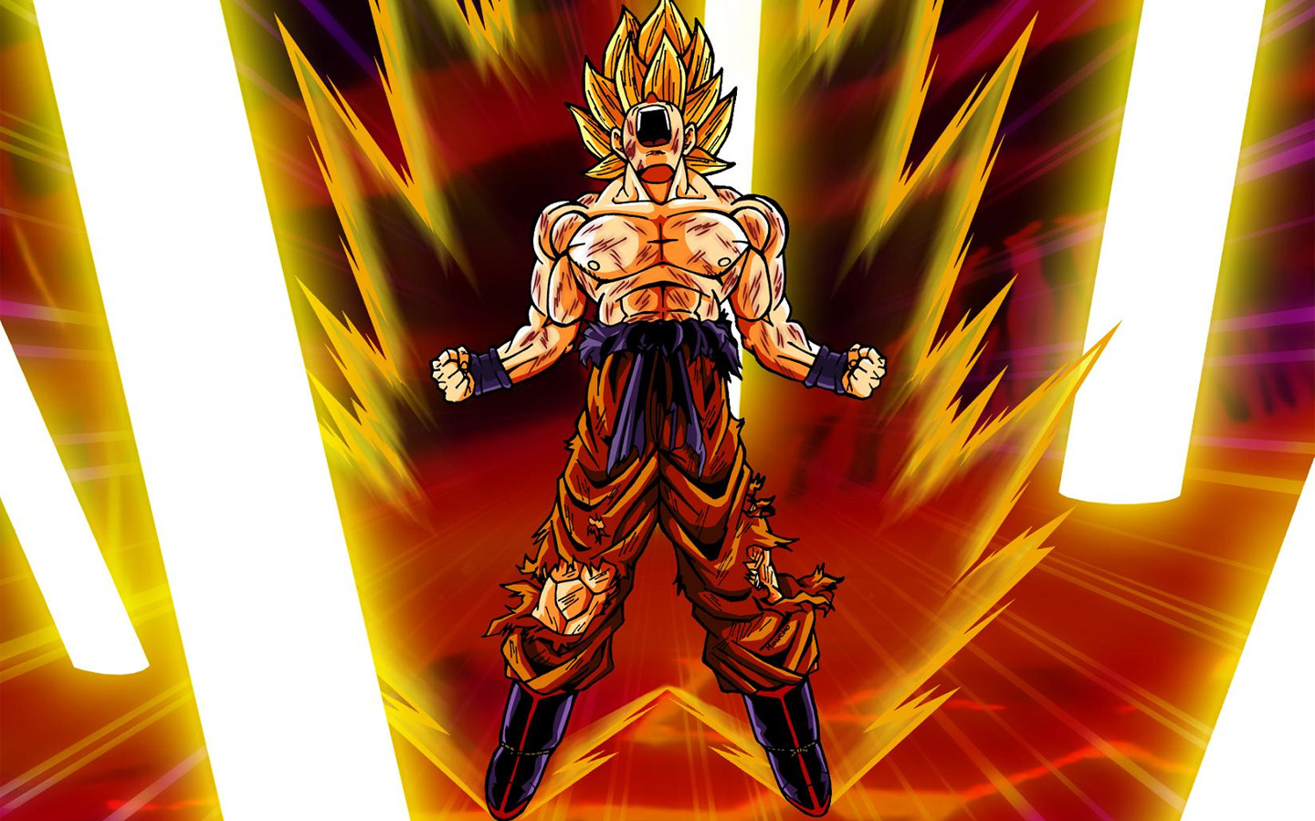 Dragon Ball Z - Super Saiyan Goku Power Up - HD Wallpaper 
