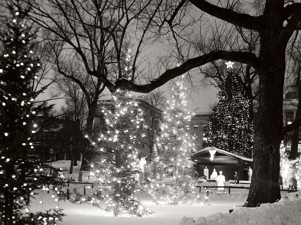 Black And White Photos Of Christmas - HD Wallpaper 