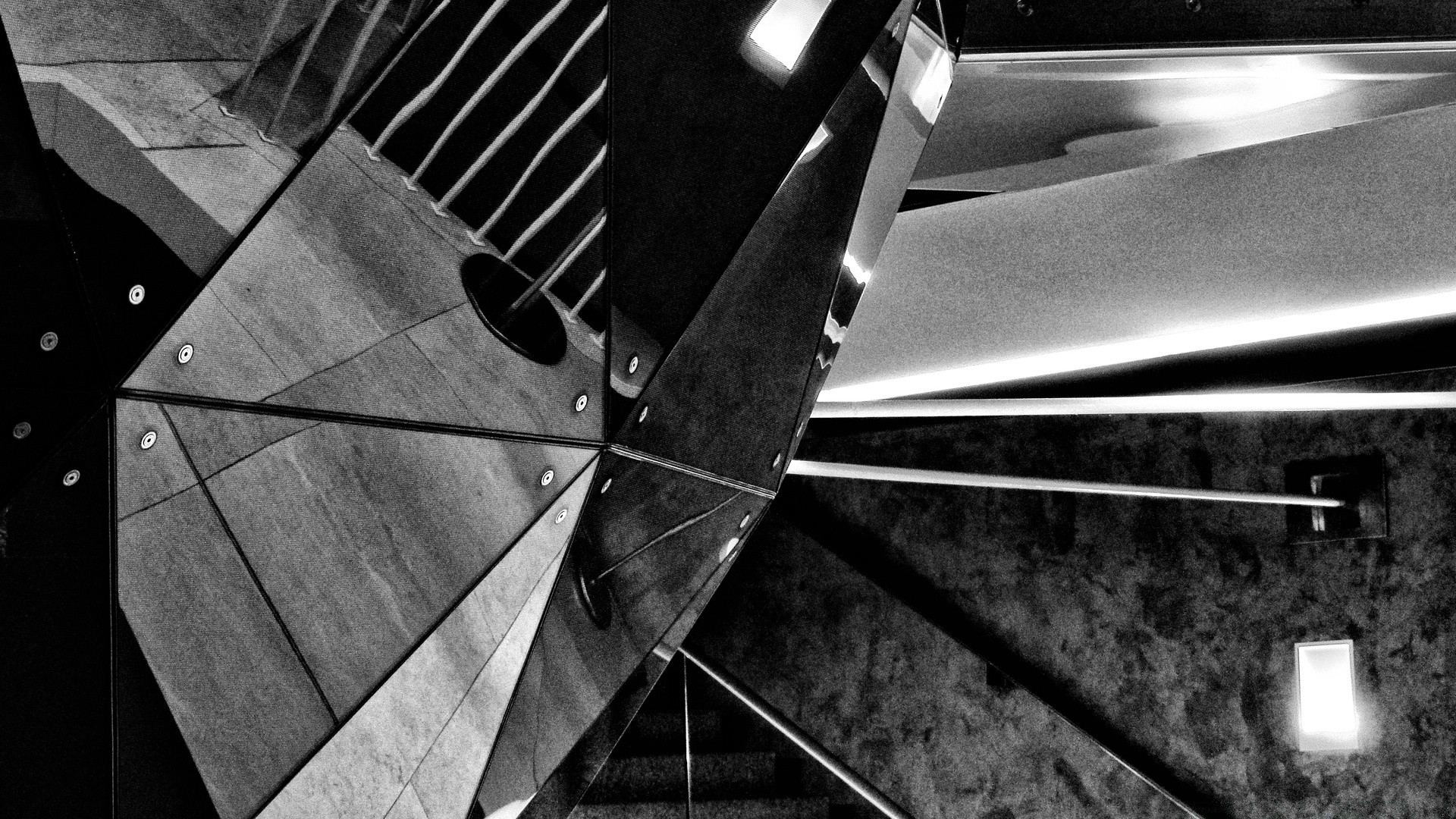 Black And White Monochrome Steel Step Architecture - Monochrome - HD Wallpaper 
