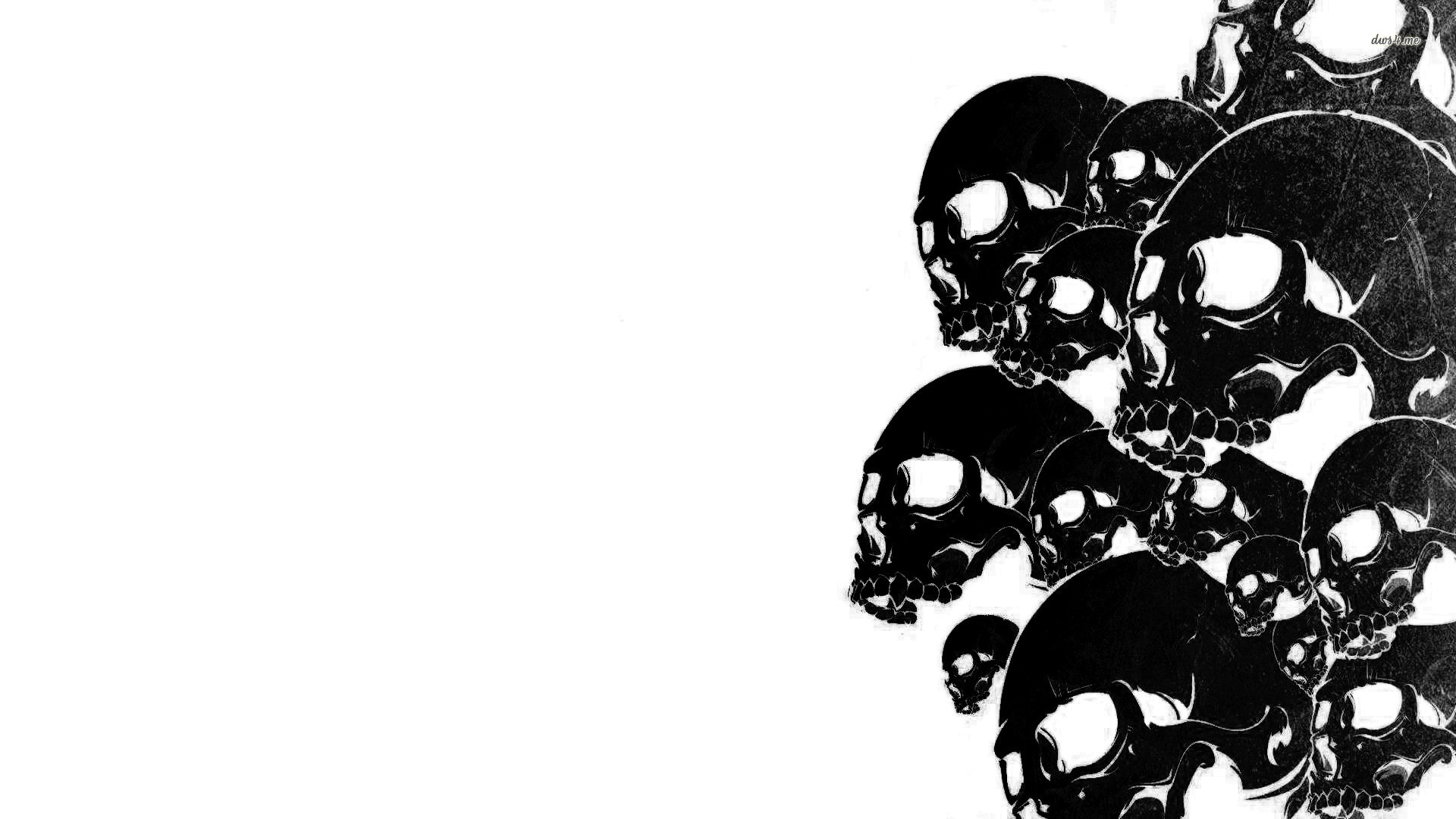 Skull Wallpaper White Background - HD Wallpaper 