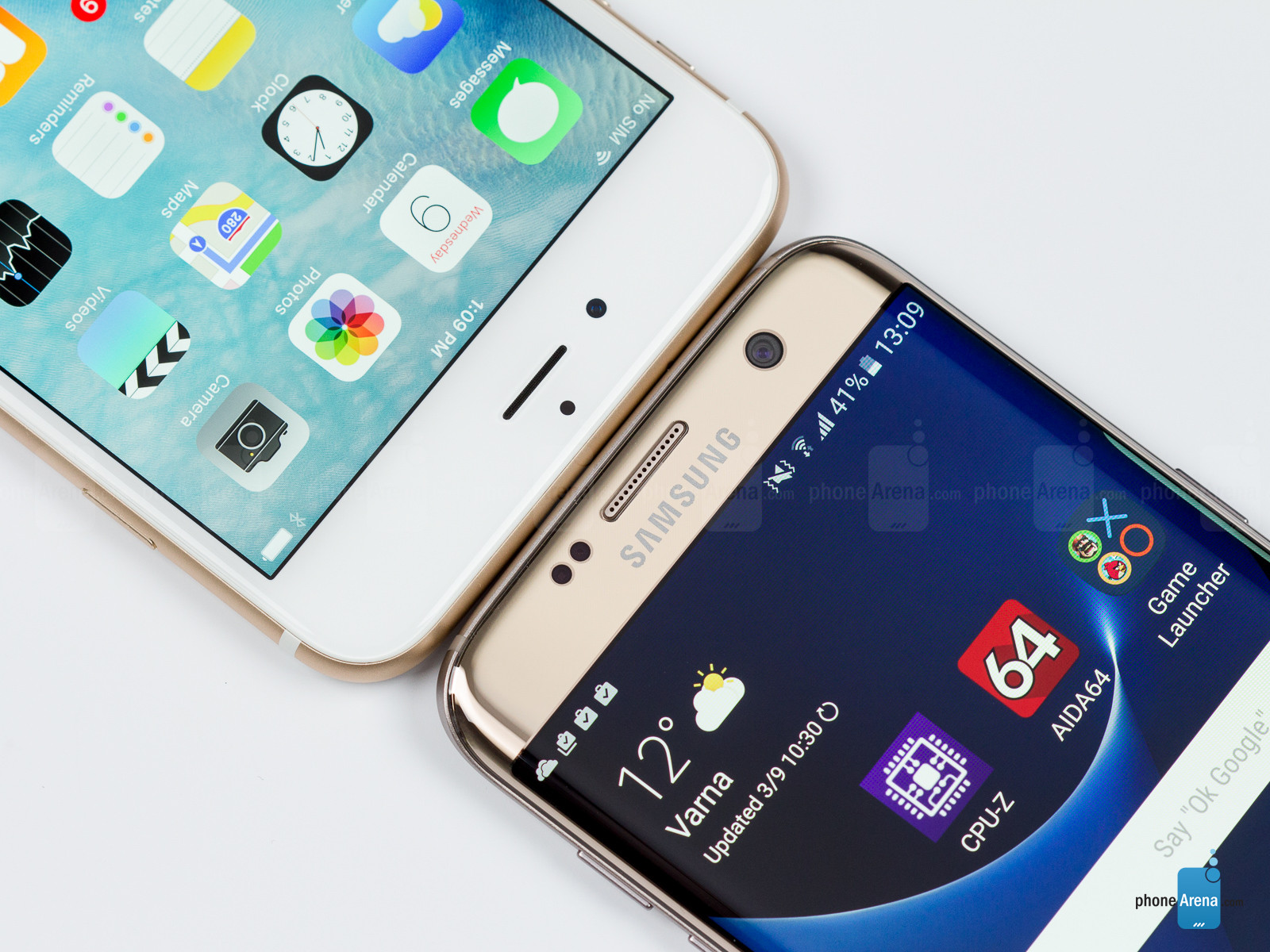 Samsung Galaxy S7 Edge Vs Apple Iphone 6s Plus - Apple 6s Vs S7 Edge - HD Wallpaper 