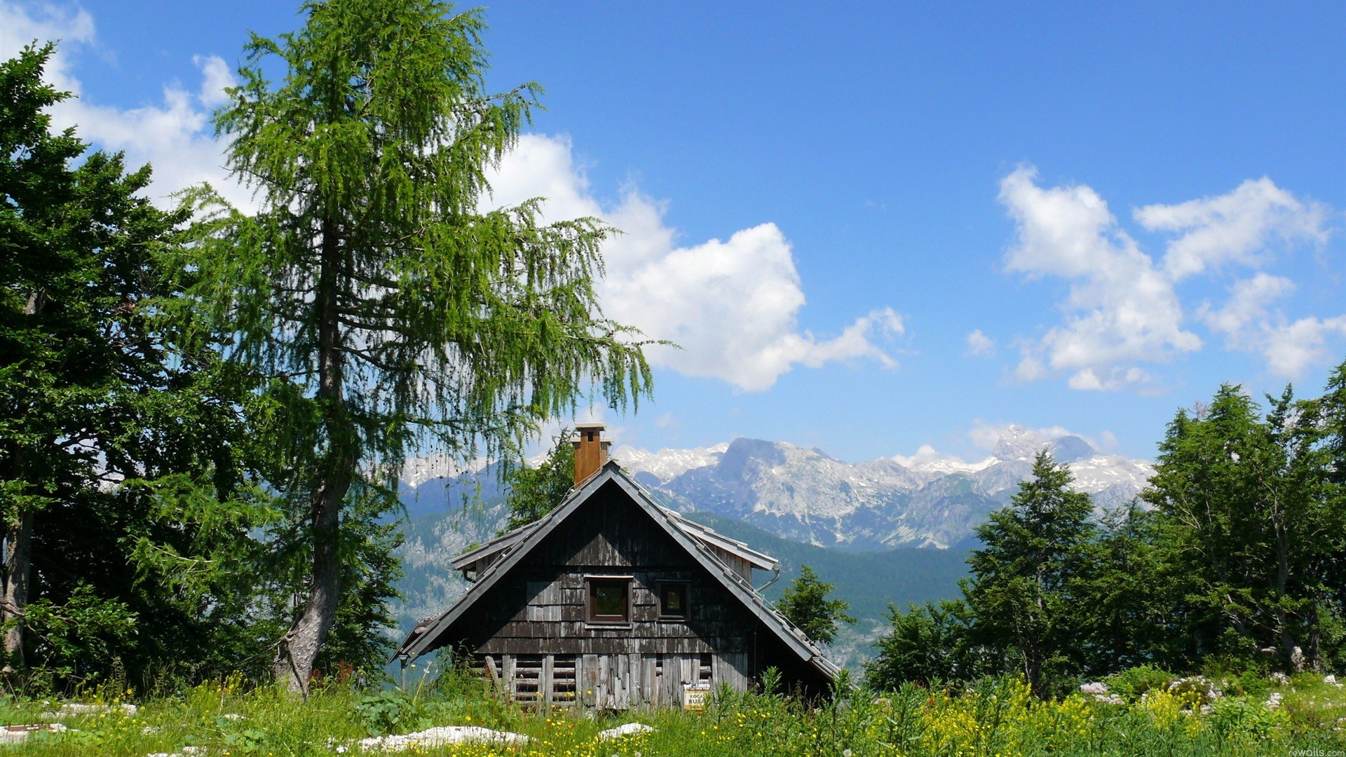 Nexus Desktop Wallpaper Nature - Mountain Hut - HD Wallpaper 