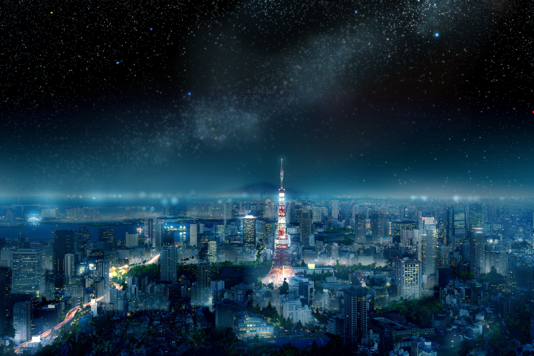 Photo Wallpaper The Sky, Landscape, Night, The City, - Darling In The Franxx Wallpaper Zero Two - HD Wallpaper 