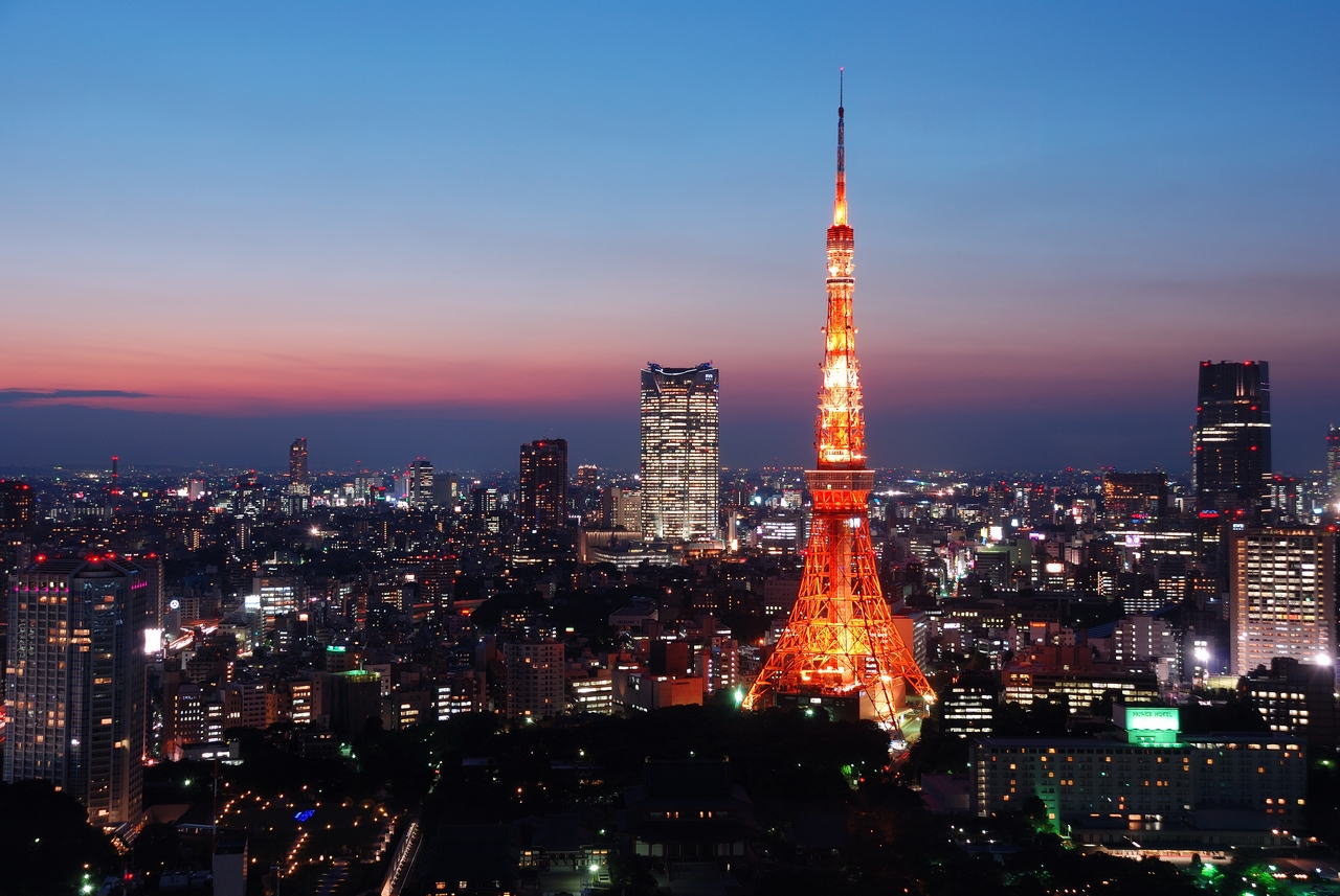 Tokyo Tower Backgrounds, Compatible - Tokyo Tower Sunset - HD Wallpaper 