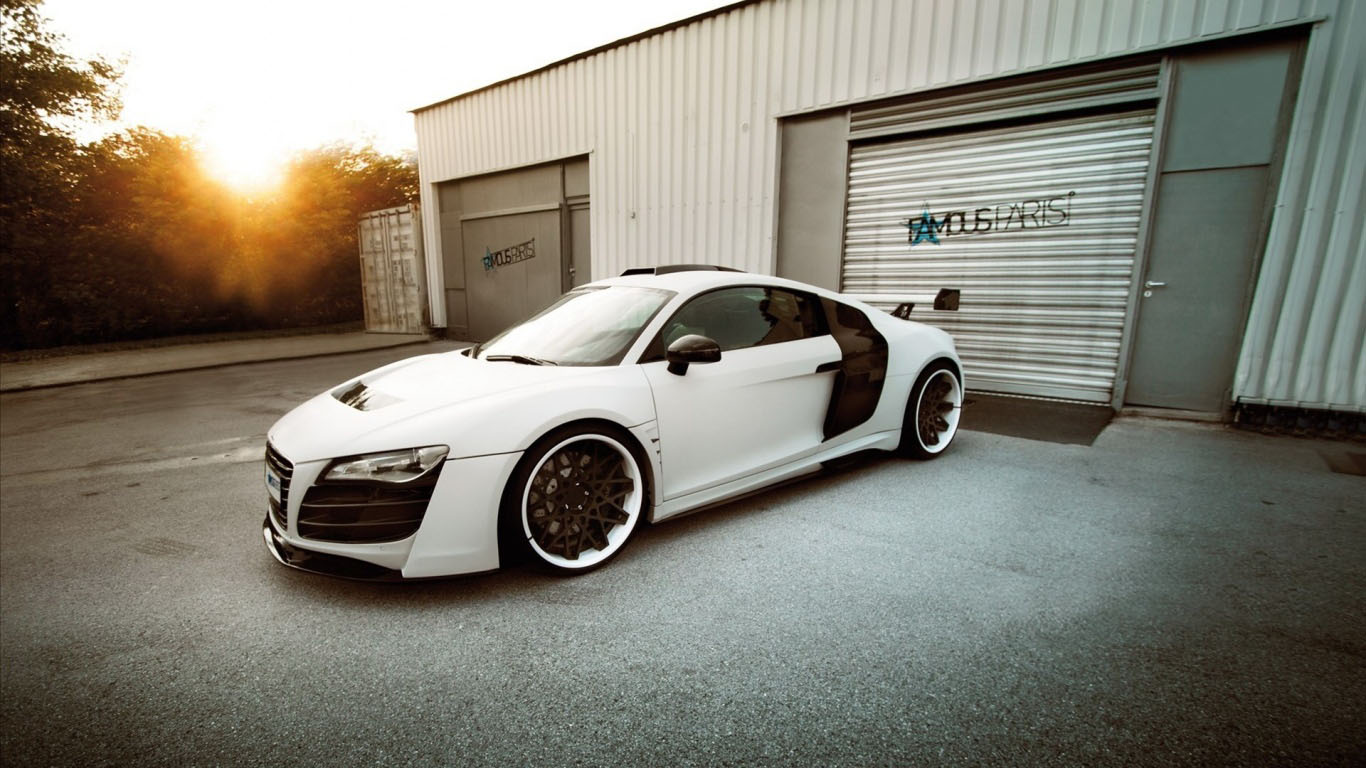 Audi Wallpaper Modified Audi R8 Black White Hd - HD Wallpaper 