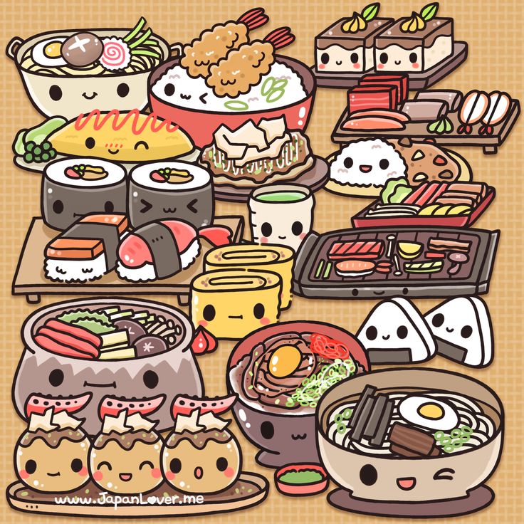 Cute Kawaii Japanese Food - HD Wallpaper 