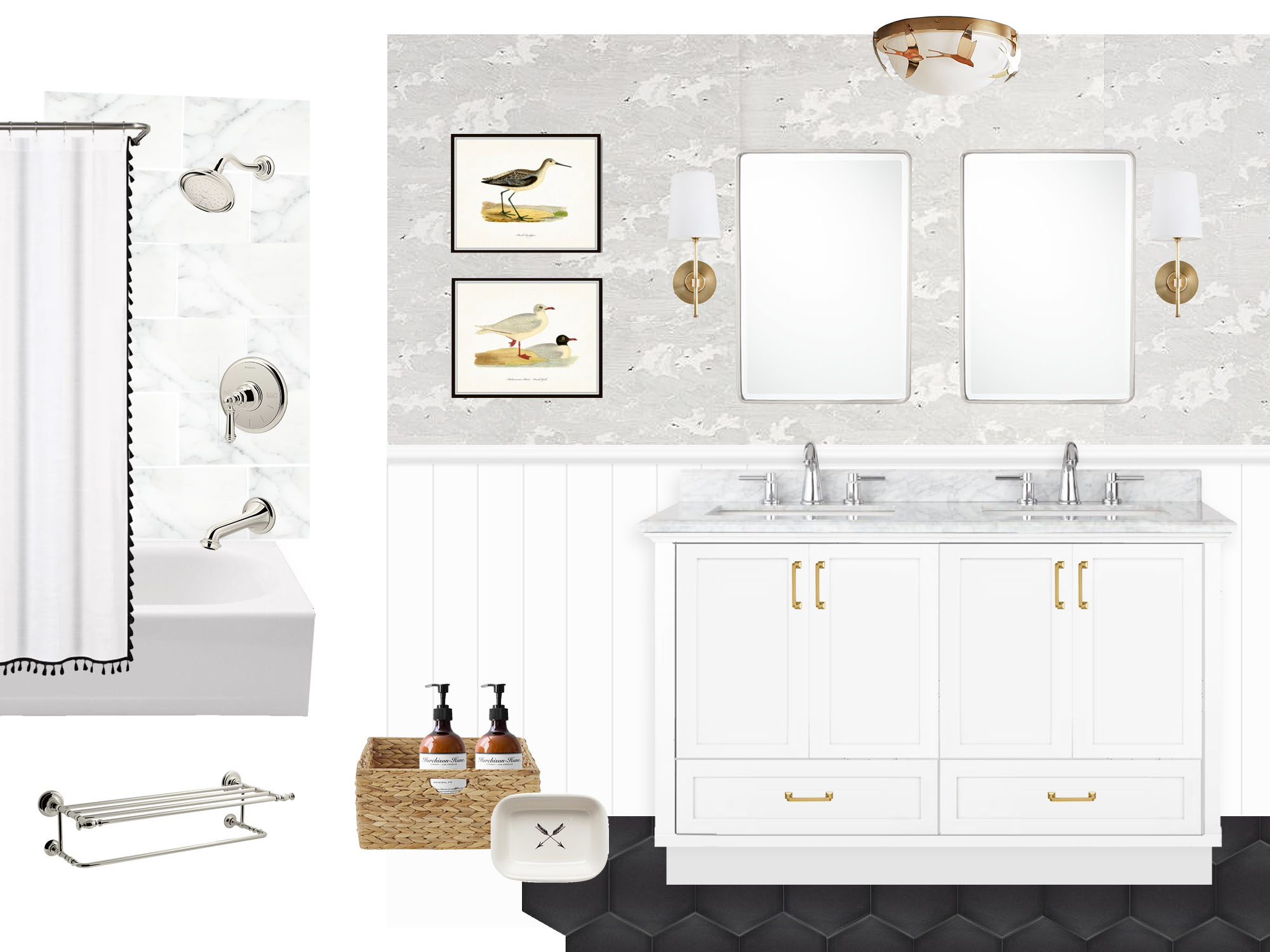 Master Bathroom Remodel Inspirations, Mood Board, Moodboard - Bathroom - HD Wallpaper 