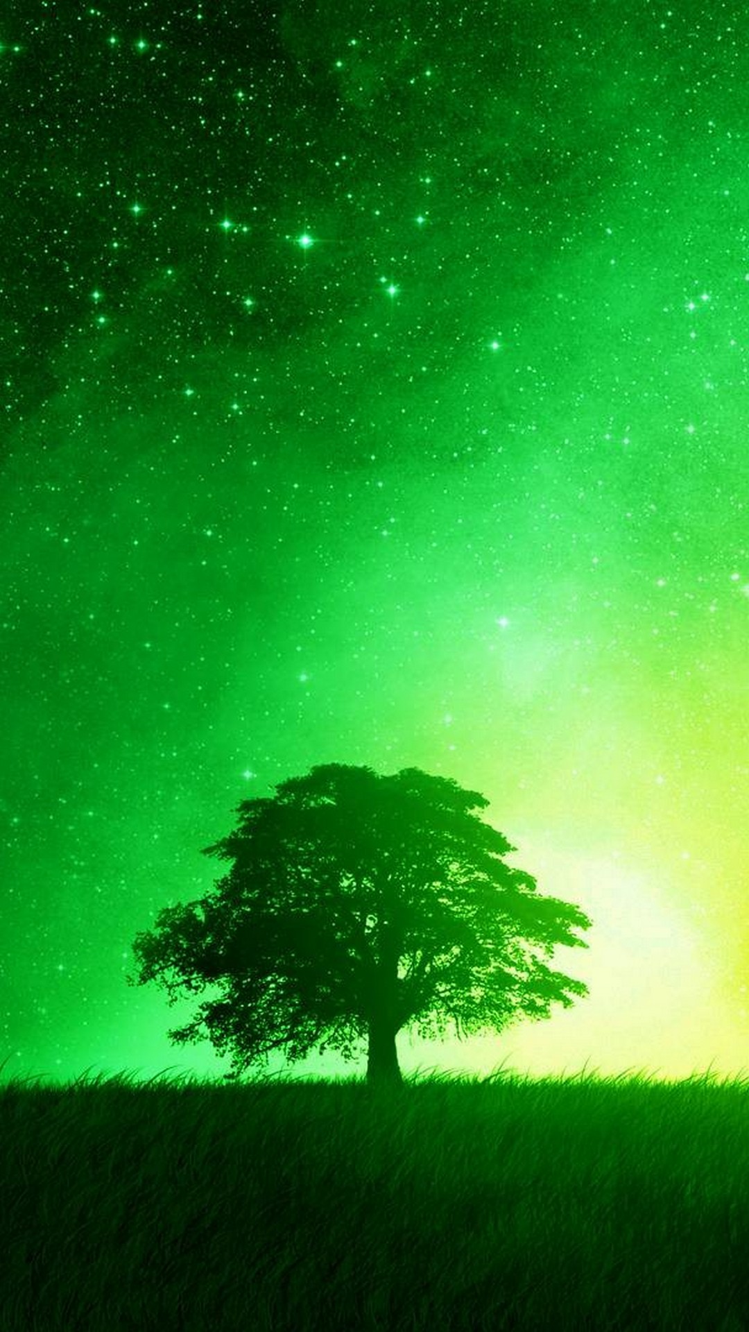 Iphone X Wallpaper Nature Green With Image Resolution - Lone Tree Phone Background - HD Wallpaper 