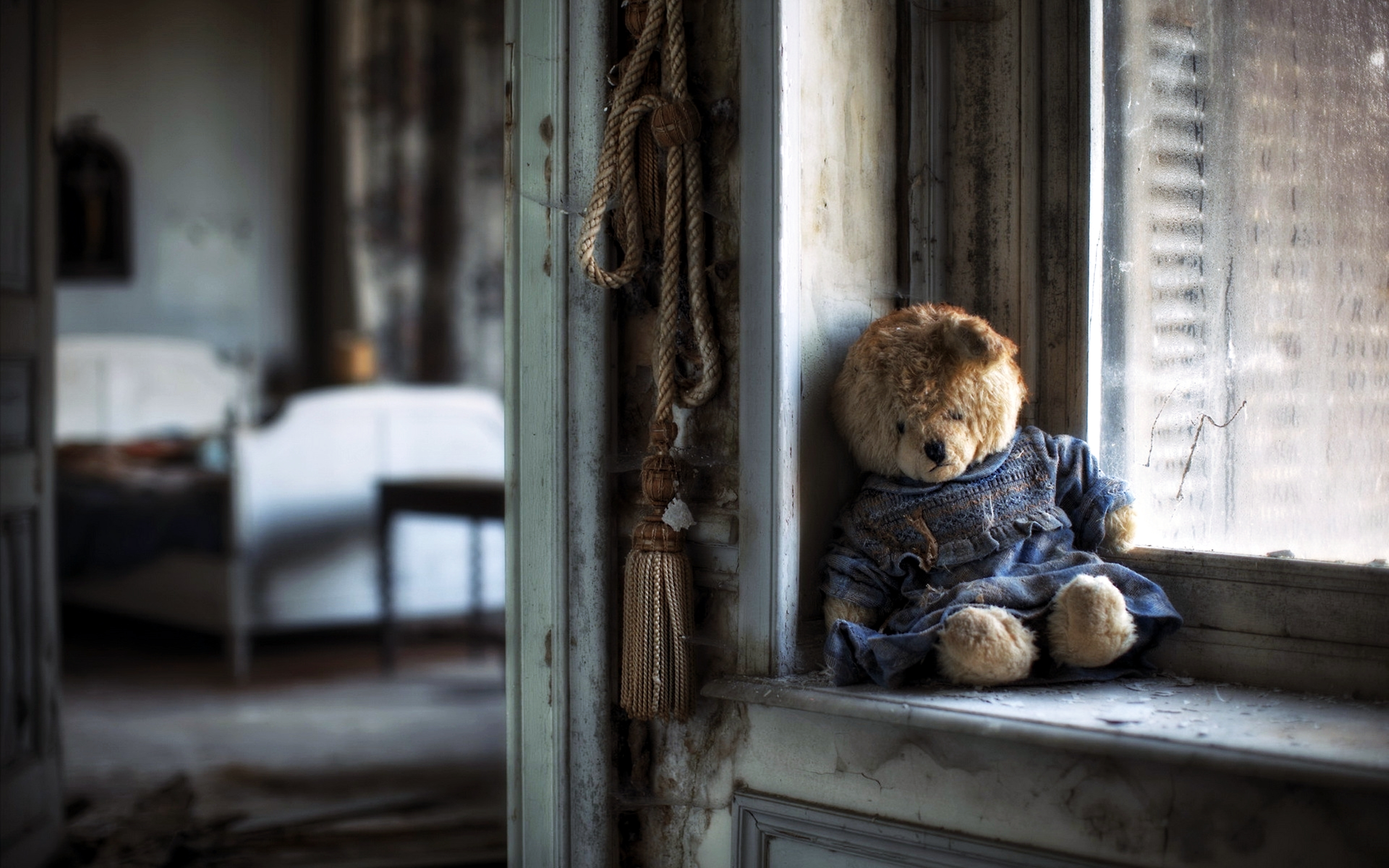 Alone Sad Teddy Bear - HD Wallpaper 