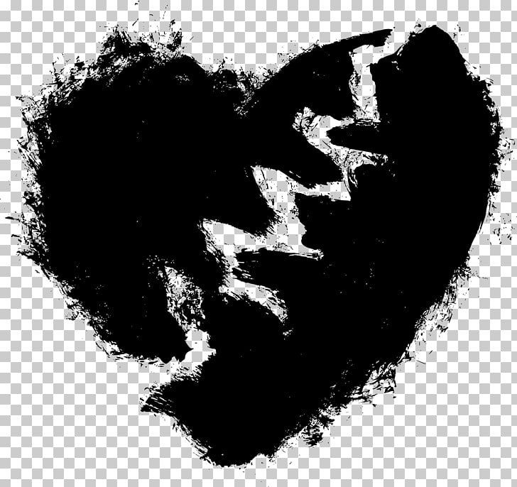 Broken Heart Black And White - HD Wallpaper 